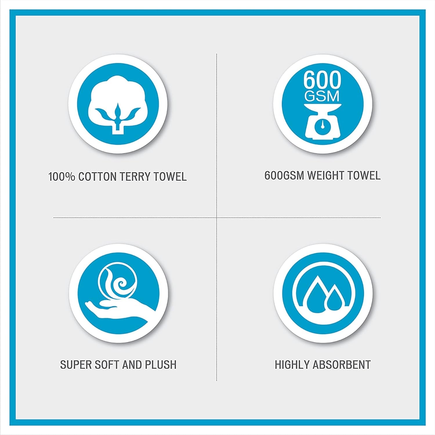 Serene 100% Cotton Bath Towel Set Luxurious Floral Decorative Towels for Bathroom Embroidered Cotton Jacquard Design Soft Highly Absorbent for Shower 600 GSM, Multi-Sizes, Blue 6 Piece