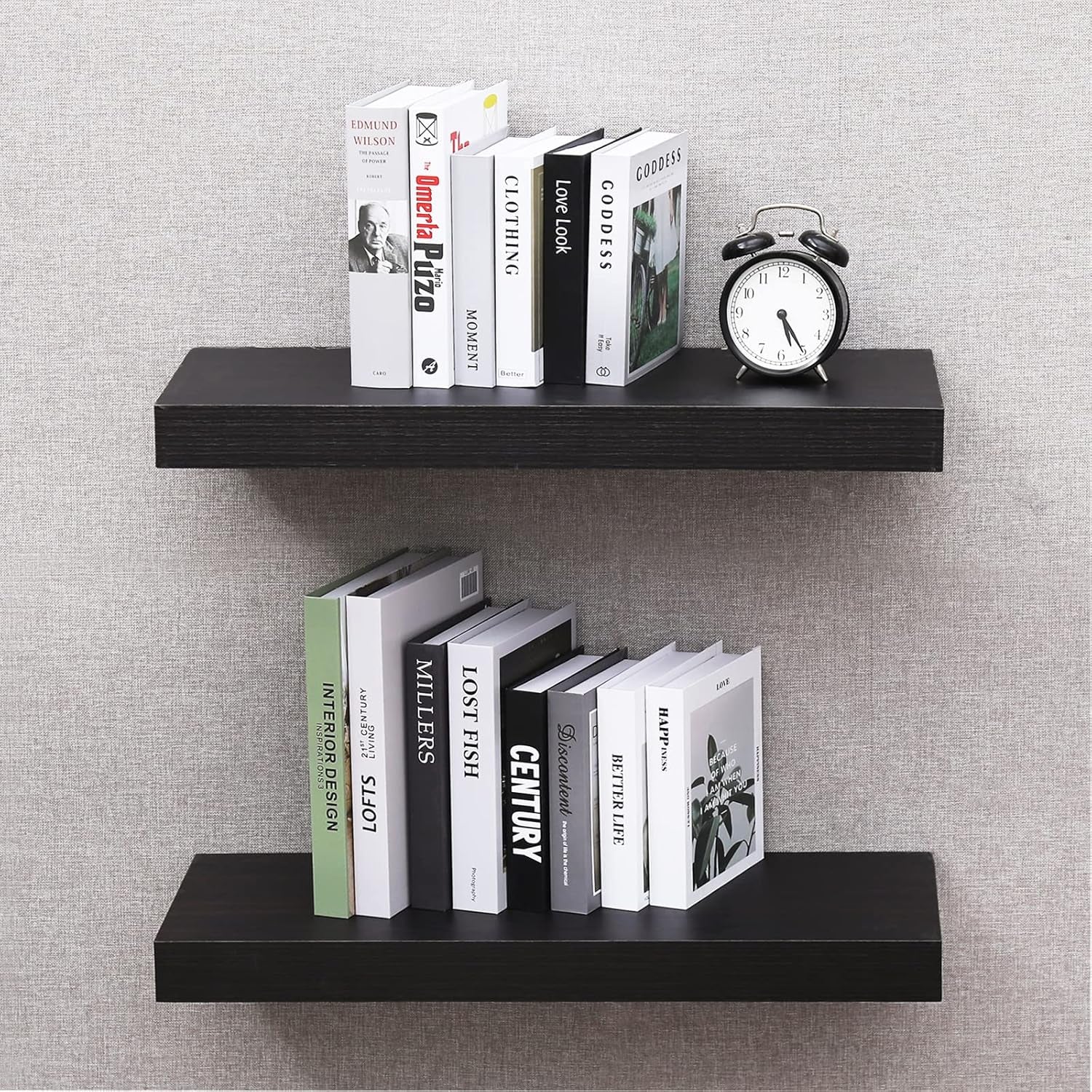 Floating Shelves for Wall, Bathroom Wall Mount Shelves, Wood Modern Display Shelves, Book Shelves,For Bedroom,Living Room and Kitchen (Espresso) (15 4/5" X 9 1/4" X 2")