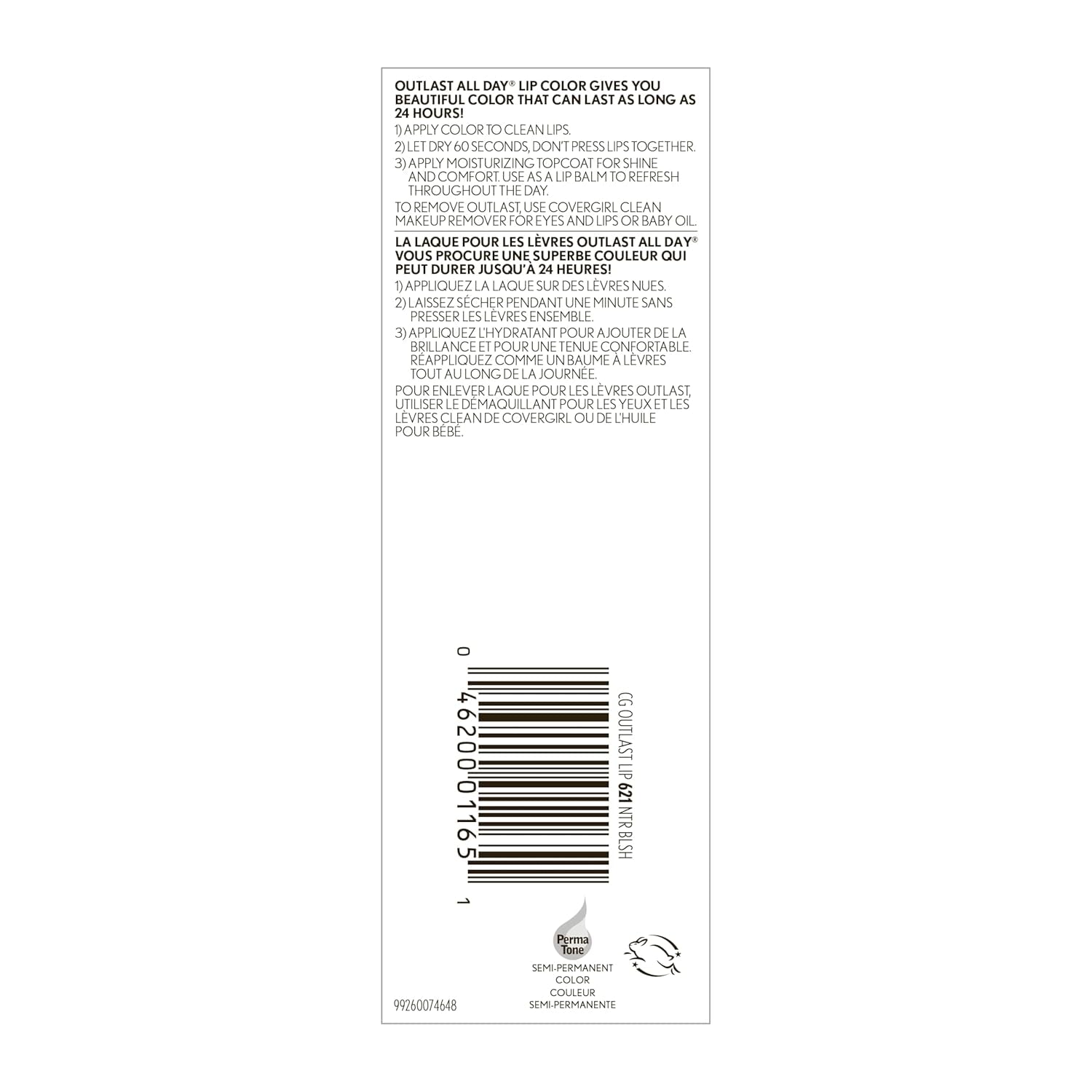 Outlast All-Day Lip Color with Topcoat, 621 Natural Blush