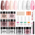 Dip Powder Nail Kit - 8 Colors Starter Set with Liquid, Recycling Tray for Beginners, Home and Salon Manicure Art