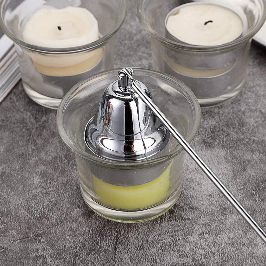 3 in 1 Candle Accessory Set - Candle Wick Trimmer, Candle Wick Dipper, Candle Wick Snuffer, Candle Care Tools Gift for Candle Lovers (Silver Tone)