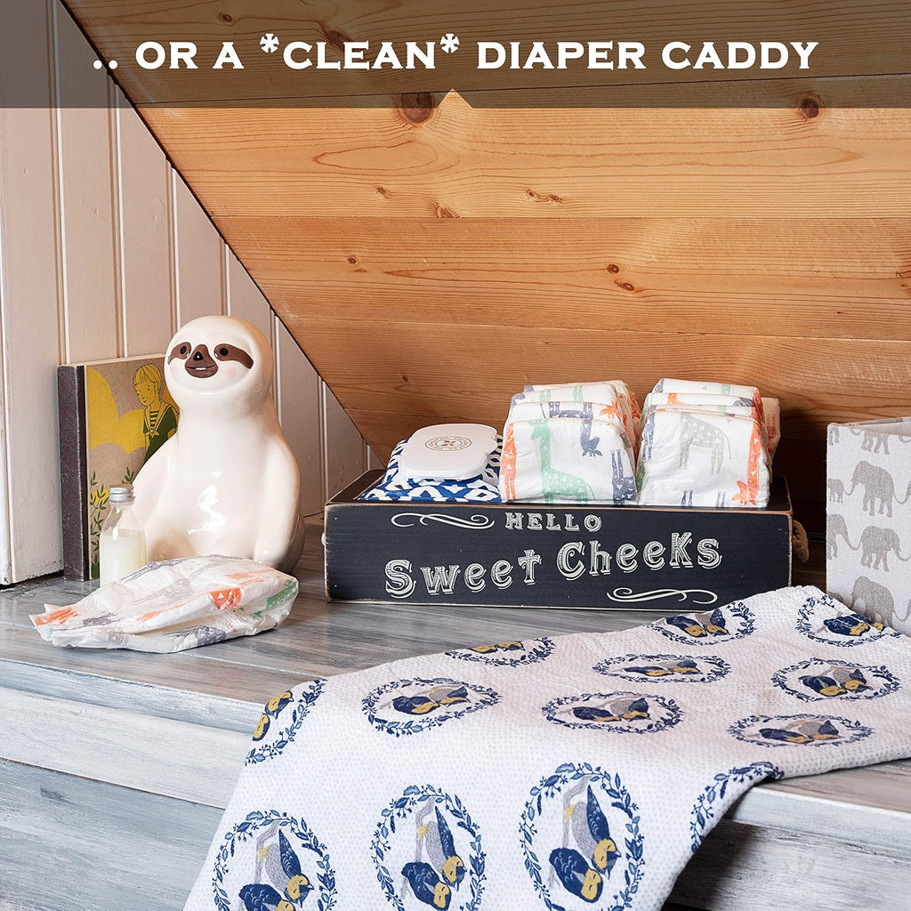 Hello Sweet Cheeks Bathroom Decor Box, One Box with Design on 2 Sides Farmhouse Bathroom Decor Toilet Organizer