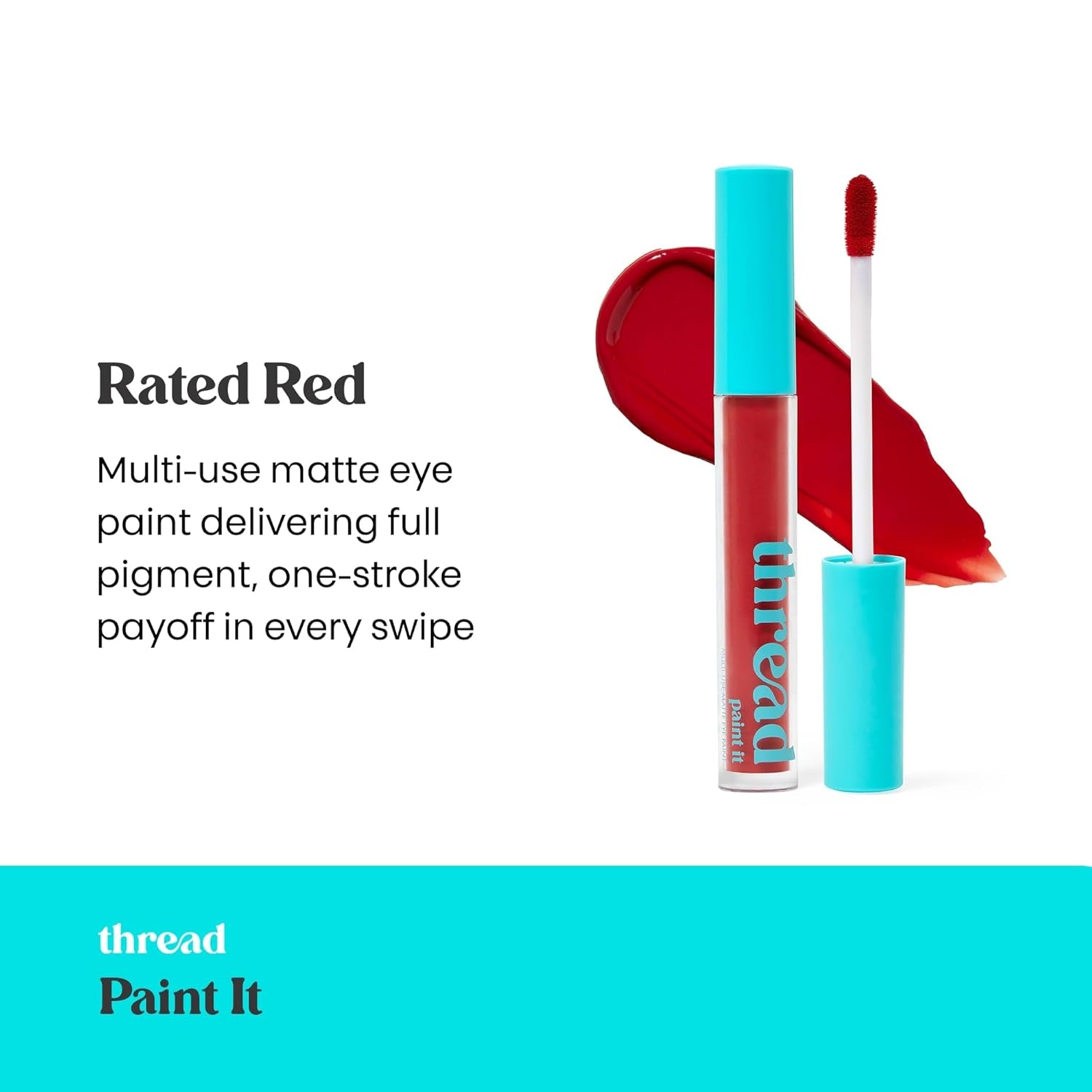 Beauty Paint It Vegan Liquid Eye Color, Moisturizing, Long-Lasting Formula with Matte Finish, Rated Red