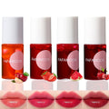 4 Colors Lip Tint Stain Set,Mini Water Lipstick,Korean Lip Gloss Moisturizing Natural,Long Lasting Waterproof,Multi-Use Lip and Cheek Tint(Apple& Strawberry& Watermelon& Cherry)