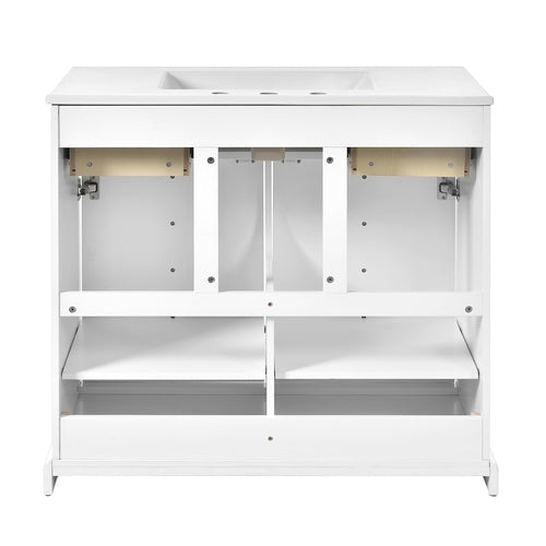 36'' Bathroom Vanity with Ceramic Sink Combo, Solid Wood Frame