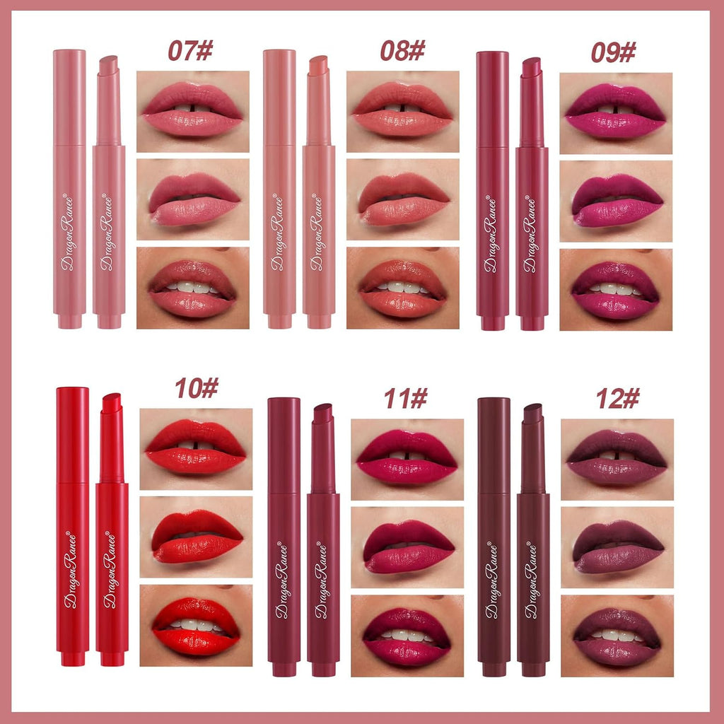 12 Colors Dewy Melting Lipstick High-Shine Glow & Wet Look Glossy Finish Lip Color, Vivid Color Gloss Lip Makeup,Lip Stain for Women