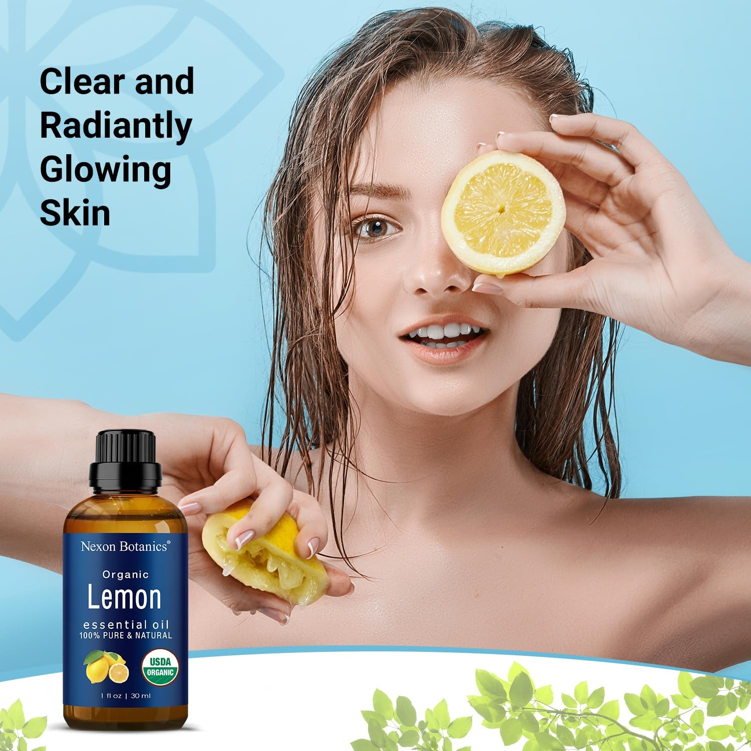 Organic Lemon Essential Oil 30 Ml - Pure Organic Lemon Oil - Natural Lemon Essential Oil Organic for Diffuser, Aromatherapy, Skin, Hair Care - Aceite De Limon - Citrus Essential Oils -