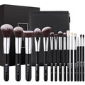 Makeup Brushes with Bag,15Pcs Christmas Makeup Brush Set Travel Kabuki Foundation Blending Blush Eyeliner Shadow Brow Concealer Brushes Kit