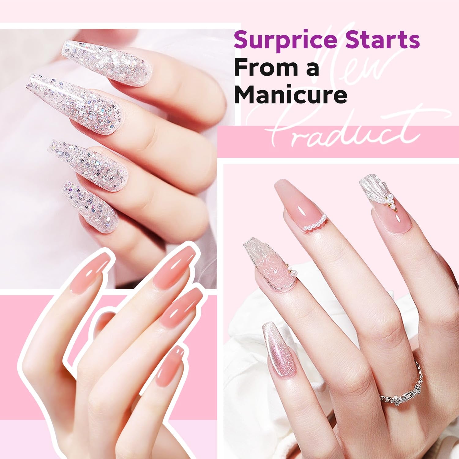 Dip Powder Nail Kit - 8 Colors Starter Set with Liquid, Recycling Tray for Beginners, Home and Salon Manicure Art