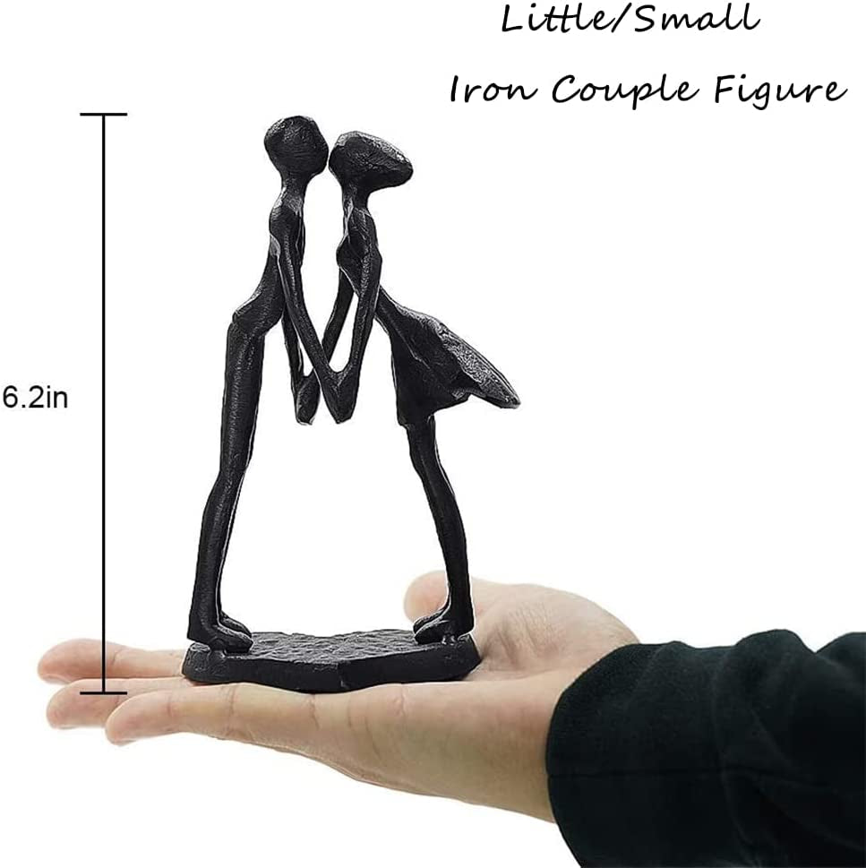 Iron Anniversary Couple Sculpture 6 Inch - Timeless Wedding Couple Gifts, Her or Wife, 1St 25Th 50Th or 6Th Anniversary, Valentines, Birthday