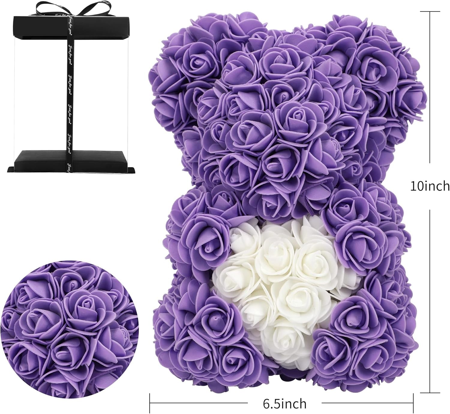 Mother'S Day Rose Bear Gifts for Her, Romantic Mother'S Day Flower Bear Gifts for Mom Wife Girlfriend, I Love You Anniversary Birthday Gifts Rose Teddy Bear with Love Bouquet in Gift Box