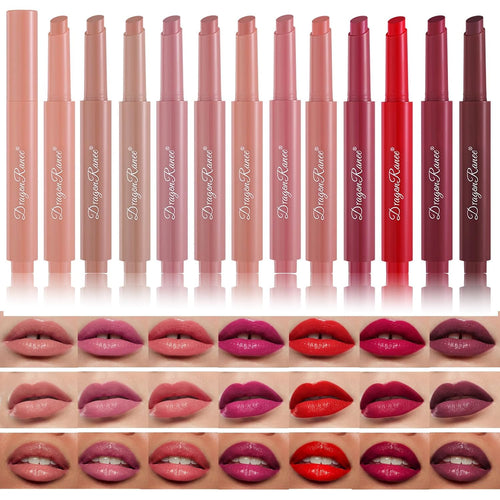 12 Colors Dewy Melting Lipstick High-Shine Glow & Wet Look Glossy Finish Lip Color, Vivid Color Gloss Lip Makeup,Lip Stain for Women