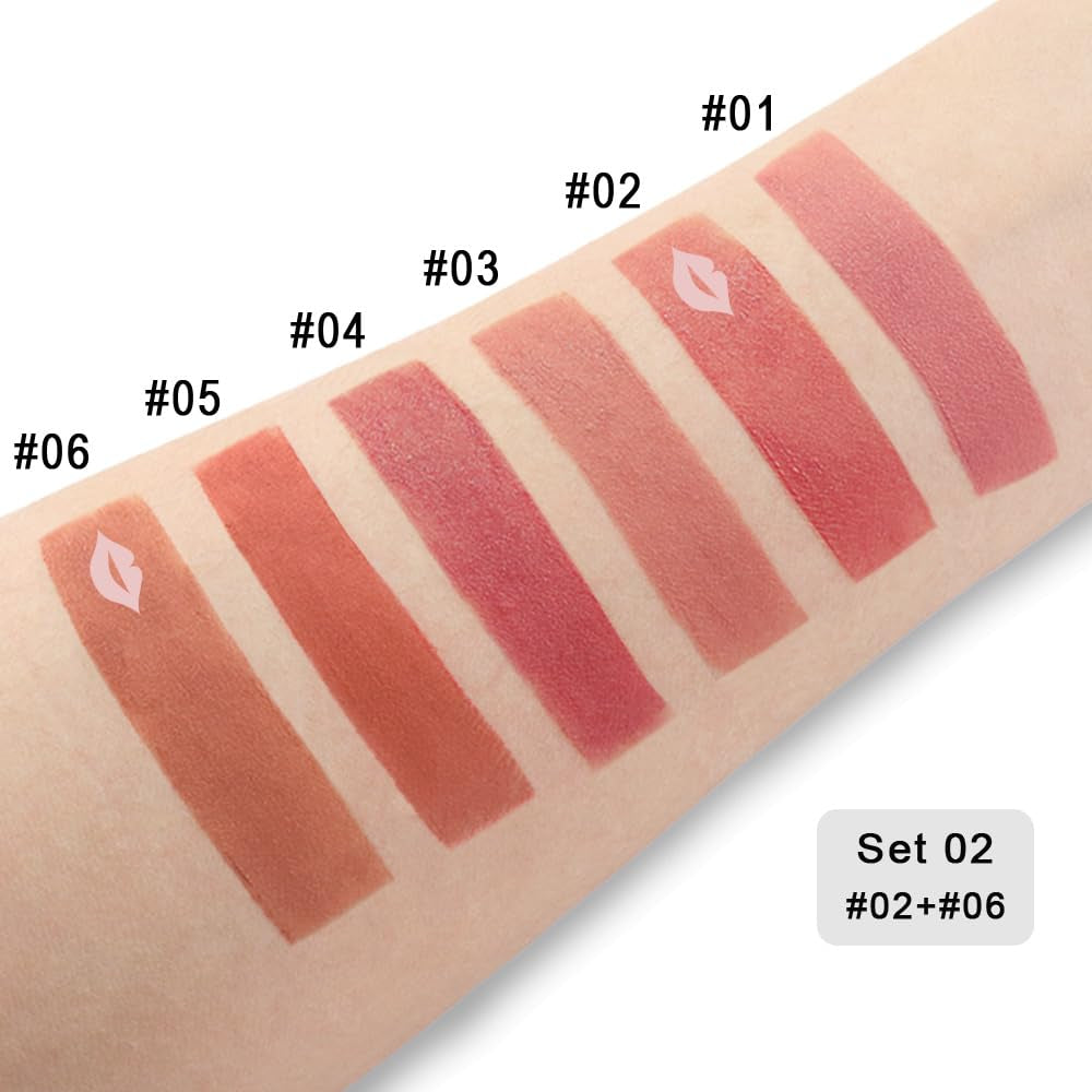 2Pcs Velvet Light Matte Lip Tints – Colorstay Lipstick Highly Pigmented, Long-Lasting Lip Stain,Moisturizing, Waterproof, Lightweight Soft Lip Cream,Smudge-Proof & Fade-Resistant