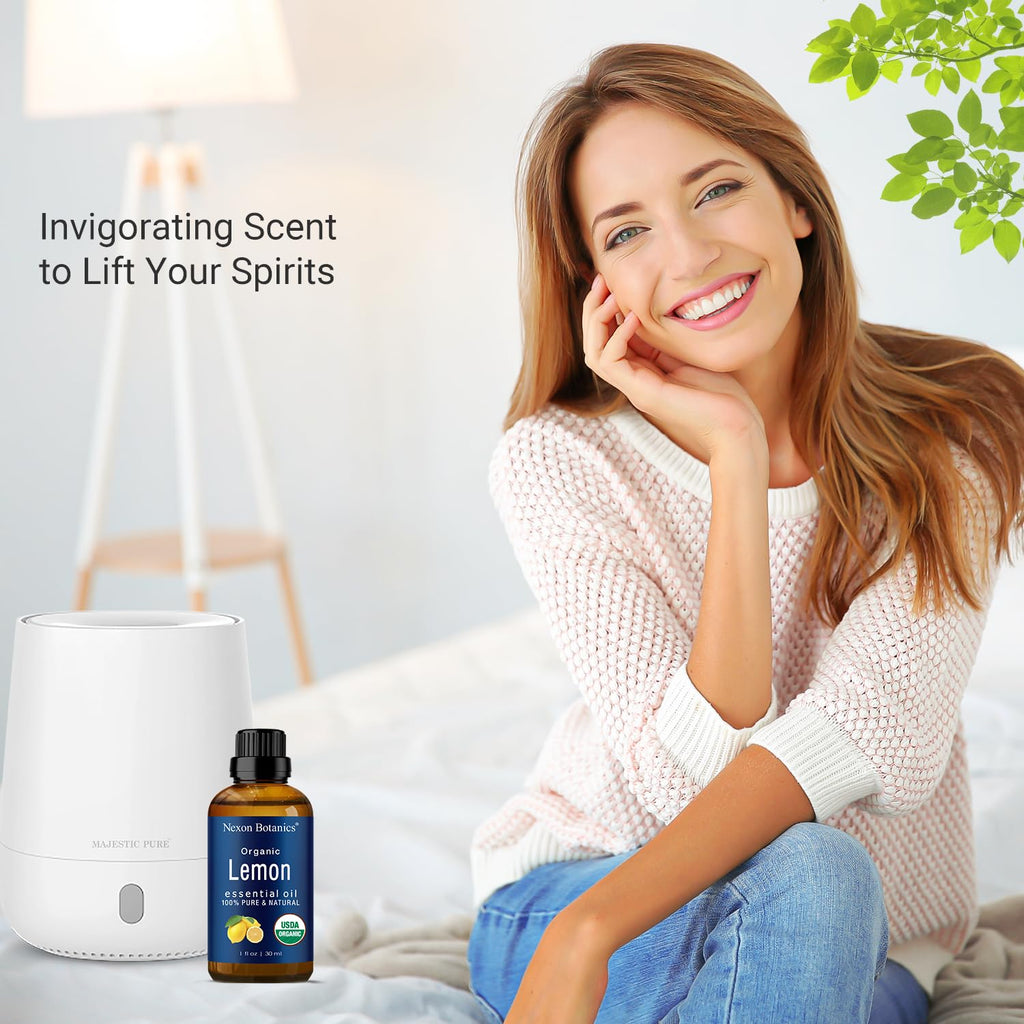 Organic Lemon Essential Oil 30 Ml - Pure Organic Lemon Oil - Natural Lemon Essential Oil Organic for Diffuser, Aromatherapy, Skin, Hair Care - Aceite De Limon - Citrus Essential Oils -