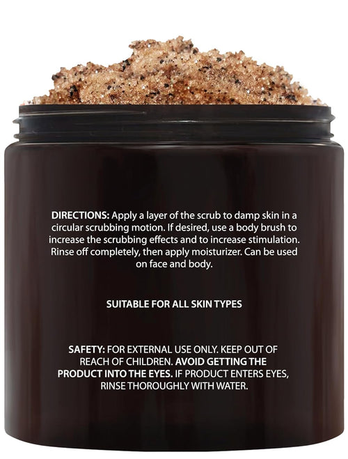 Arabica Coffee Body Scrub - Moisturizing and Exfoliating for Body, Face, Hand, Foot - Fights Stretch Marks, Fine Lines, Wrinkles - Great Gifts for Women & Men - 10 Oz