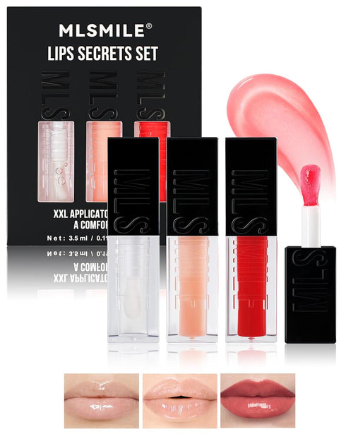 3 Colors Glow Reviver Lip Oil Set, Hydrating Tinted Lip Glow Oil Plumping Lip Gloss for High-Shine Finish,Moisturizing Glossy Lip Oil Gloss for Women Lip Care and Dry Lips-Set A