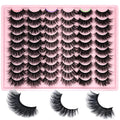 Mink Lashes Pack Fluffy Wispy Strip Lashes Natural Look 3D Cat Eye Eyelashes Book 18Mm Long Volume C Curl Faux Mink Lash Strips Multipack (3 Styles)