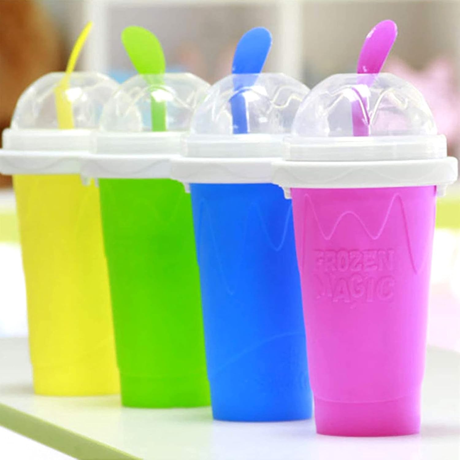 Slushie Cup - Portable Slushie Maker Cup for Smoothies & Shakes, Double Layer Quick Frozen Magic Cup, Personal Mini Slushy Cup Ice Cream Maker for Home, Family, DIY, Homemade, Travel