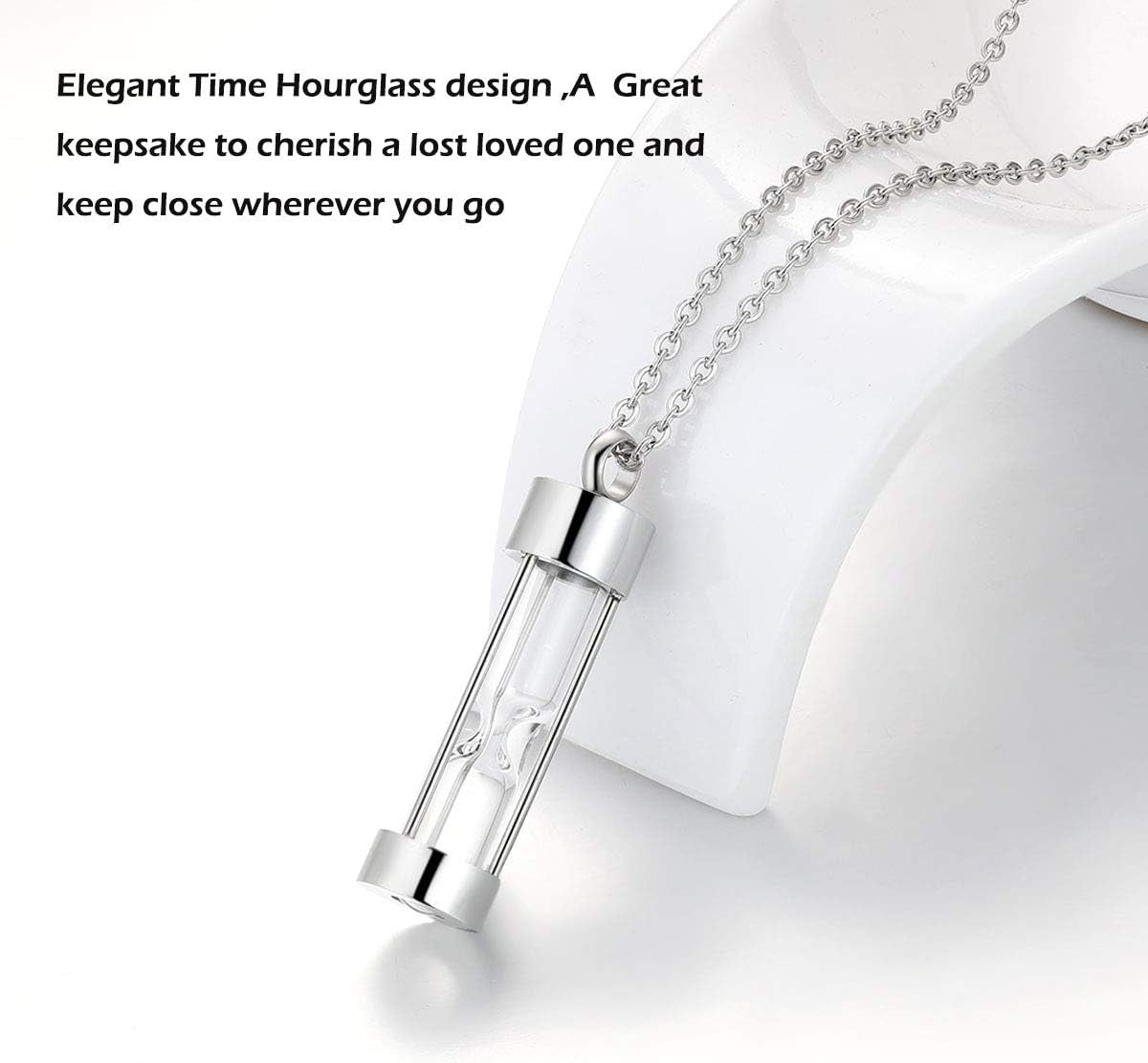 Minilist Bar Cremation Jewelry for Ashes Stainless Steel Urn Necklace for Human Ashes Silver/Rose Gold/Black