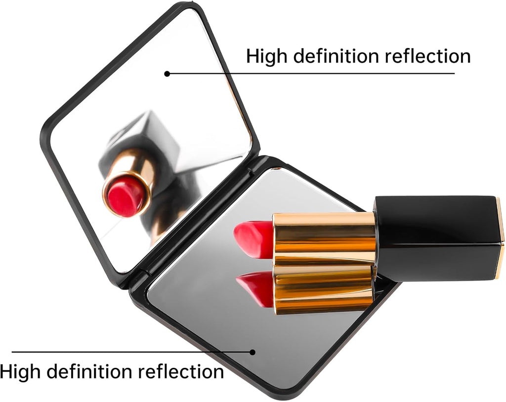 2 Pack Compact Vanity Mirror Portable Travel Mirror Cute Pocket Cosmetic Mirrors Double-Sided Frosted True View Mirror for Women Purses Handbag Wallet Office