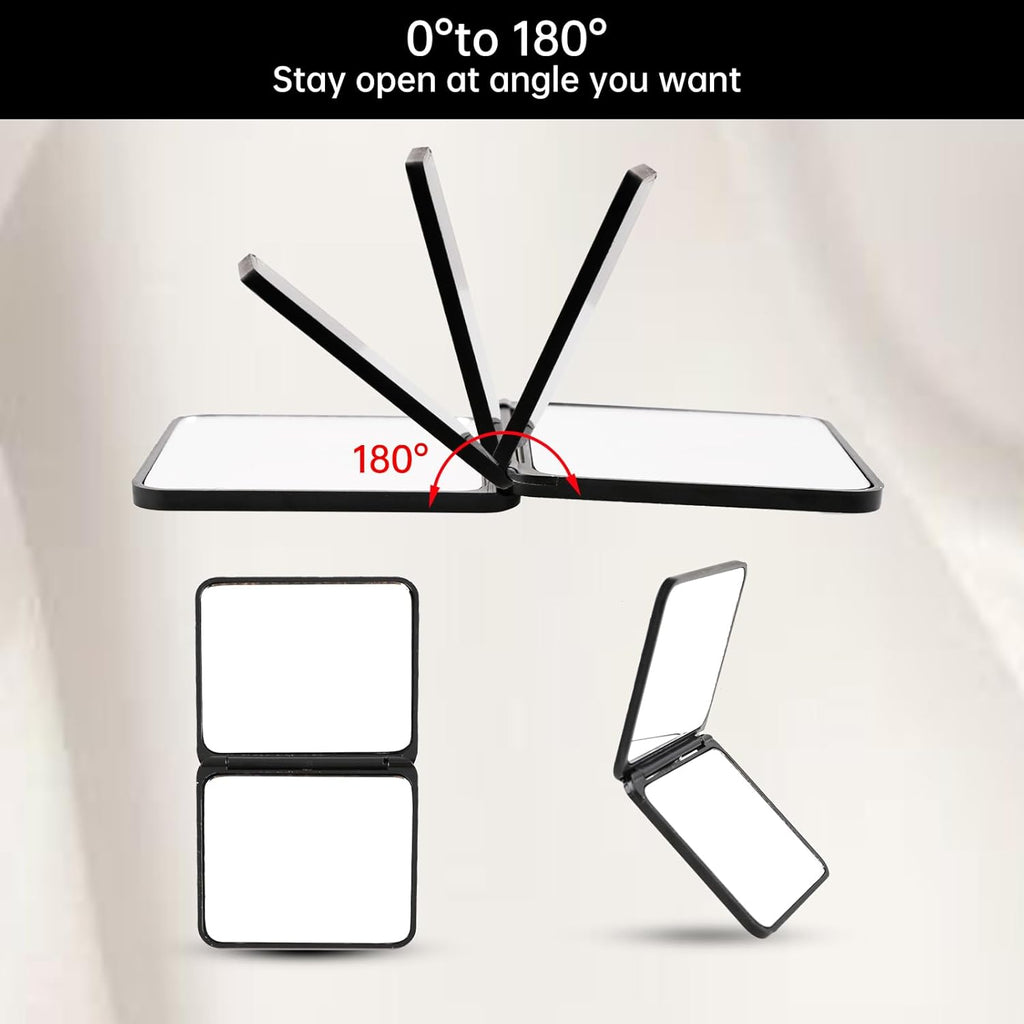 2 Pack Compact Vanity Mirror Portable Travel Mirror Cute Pocket Cosmetic Mirrors Double-Sided Frosted True View Mirror for Women Purses Handbag Wallet Office