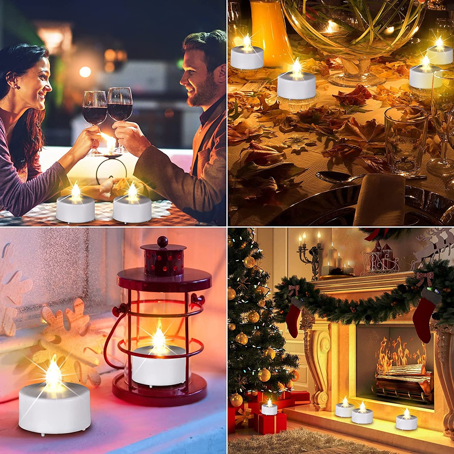 Battery Operated LED Tea Lights: 24PACK Flameless Votive Candles Lamp Realistic and Bright Flickering Holiday Gift Long Lasting 200Hours for Seasonal & Festival Celebration Warm White