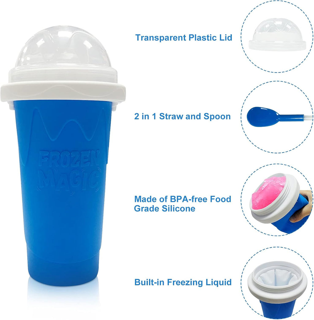 Slushie Cup - Portable Slushie Maker Cup for Smoothies & Shakes, Double Layer Quick Frozen Magic Cup, Personal Mini Slushy Cup Ice Cream Maker for Home, Family, DIY, Homemade, Travel