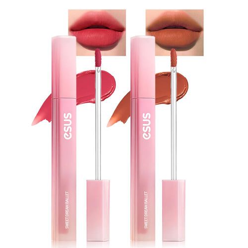 2Pcs Velvet Light Matte Lip Tints – Colorstay Lipstick Highly Pigmented, Long-Lasting Lip Stain,Moisturizing, Waterproof, Lightweight Soft Lip Cream,Smudge-Proof & Fade-Resistant