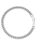 Men Chain Bracelet Cuban Stainless Steel Curb Bracelet 6MM 8.3 Inch Wrist Bracelet Mens Silver Jewelry