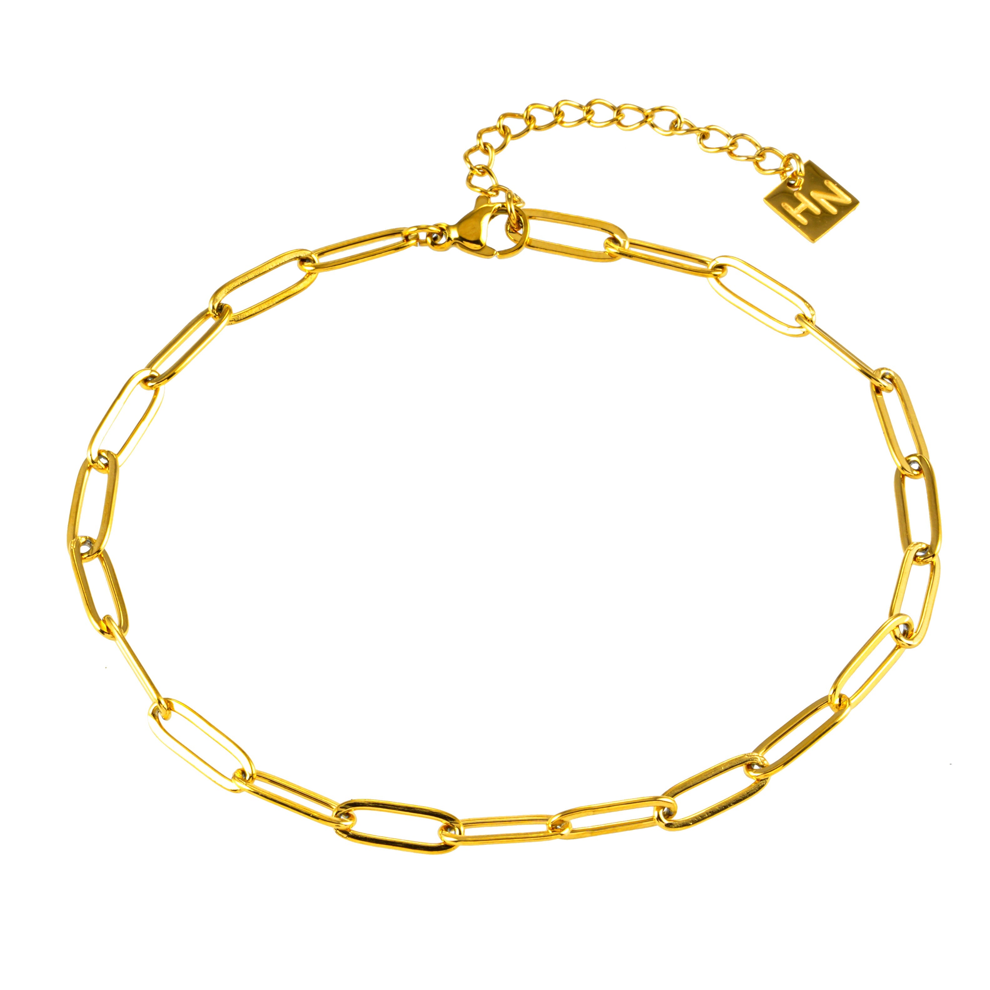 HAKILA LG: Essential Gold Chain Link Paper-Clip Anklet