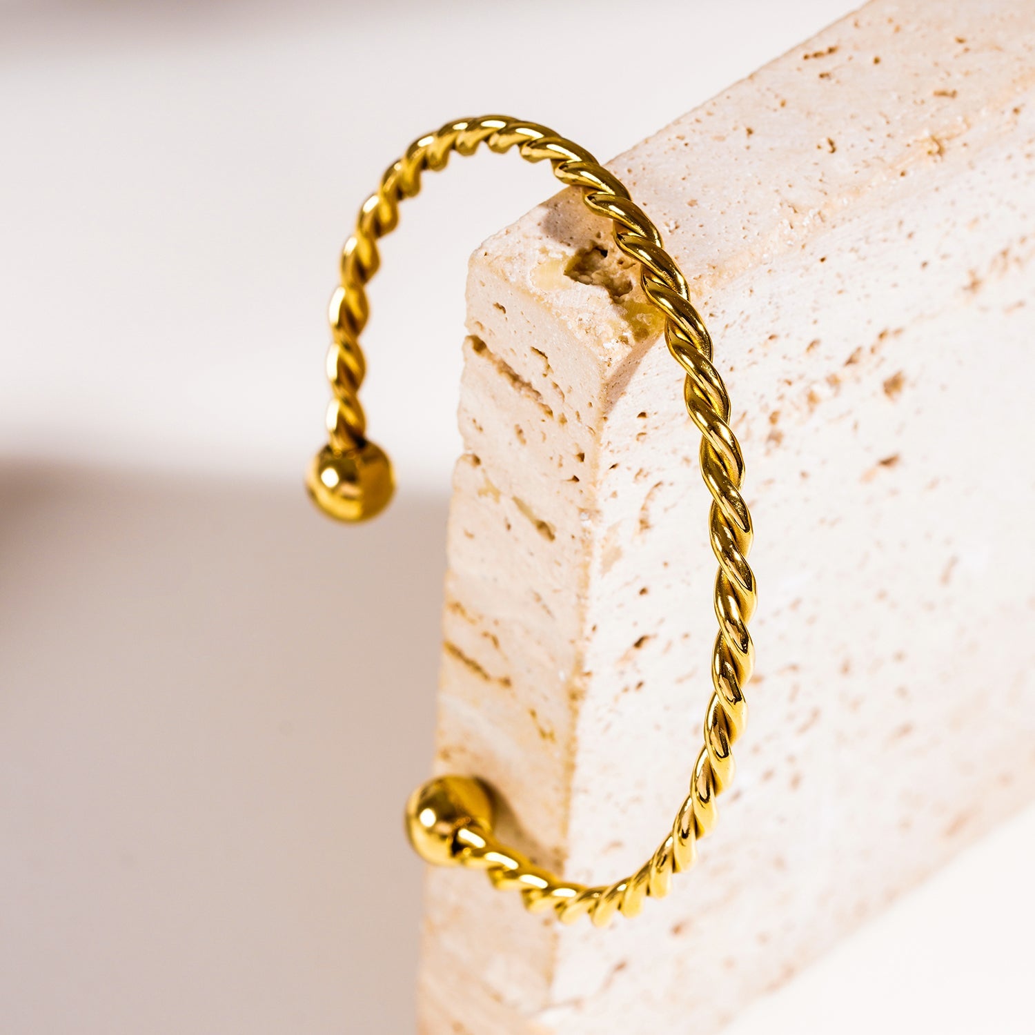SAFIYA: Twisted Elegance - Adjustable Rope Bracelet with Ball Bead Accents