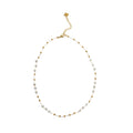SANTA CRUZ White: Gold & White Stone Beaded Chain Necklace