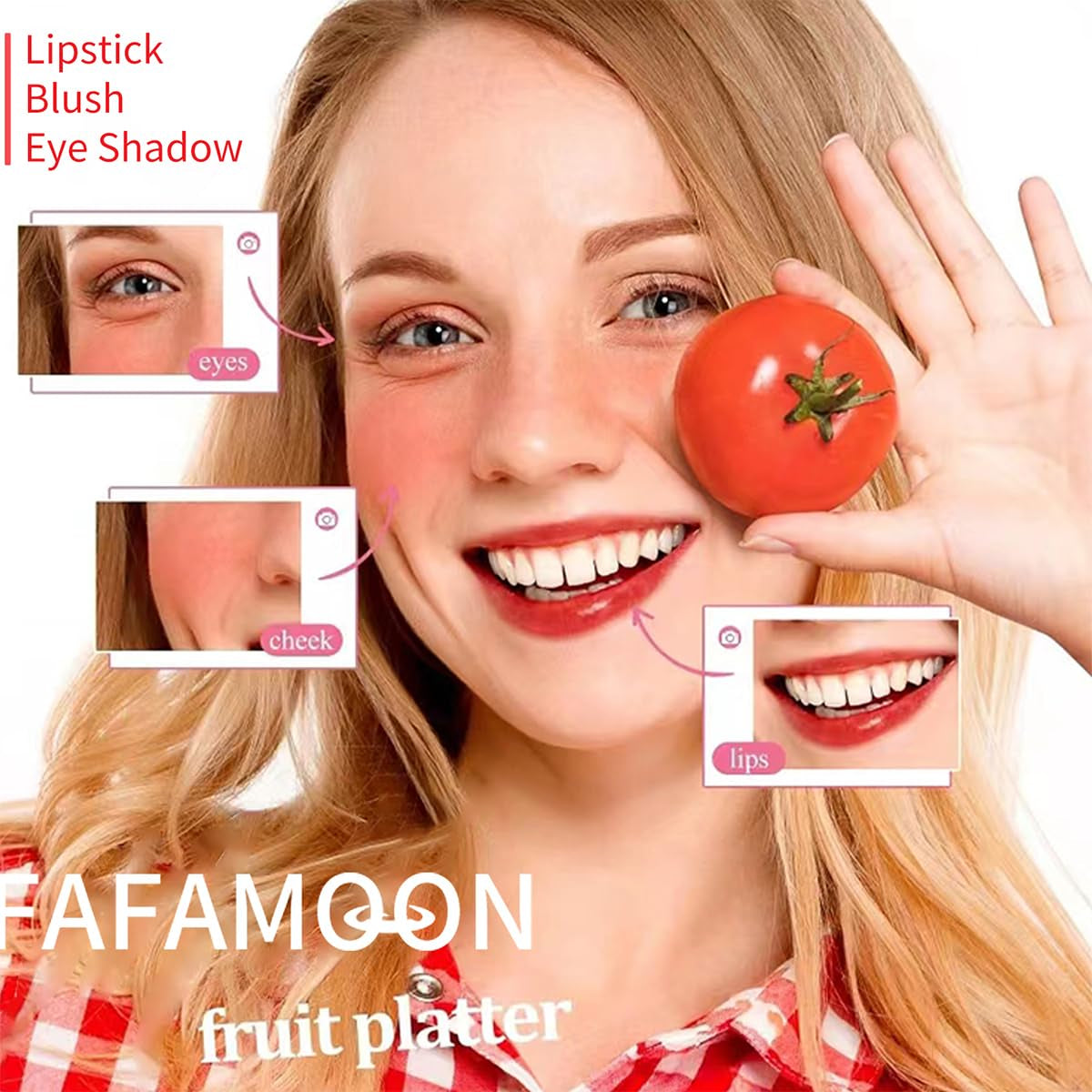 4 Colors Lip Tint Stain Set,Mini Water Lipstick,Korean Lip Gloss Moisturizing Natural,Long Lasting Waterproof,Multi-Use Lip and Cheek Tint(Apple& Strawberry& Watermelon& Cherry)