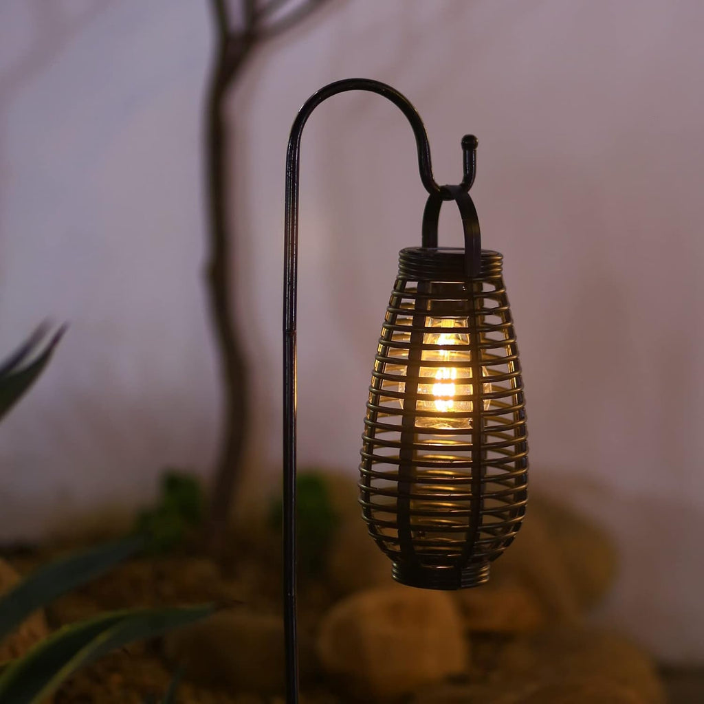 2 Pack Solar Garden Lights - Black, Waterproof, LED, Hanging Mount, 5W, IP44