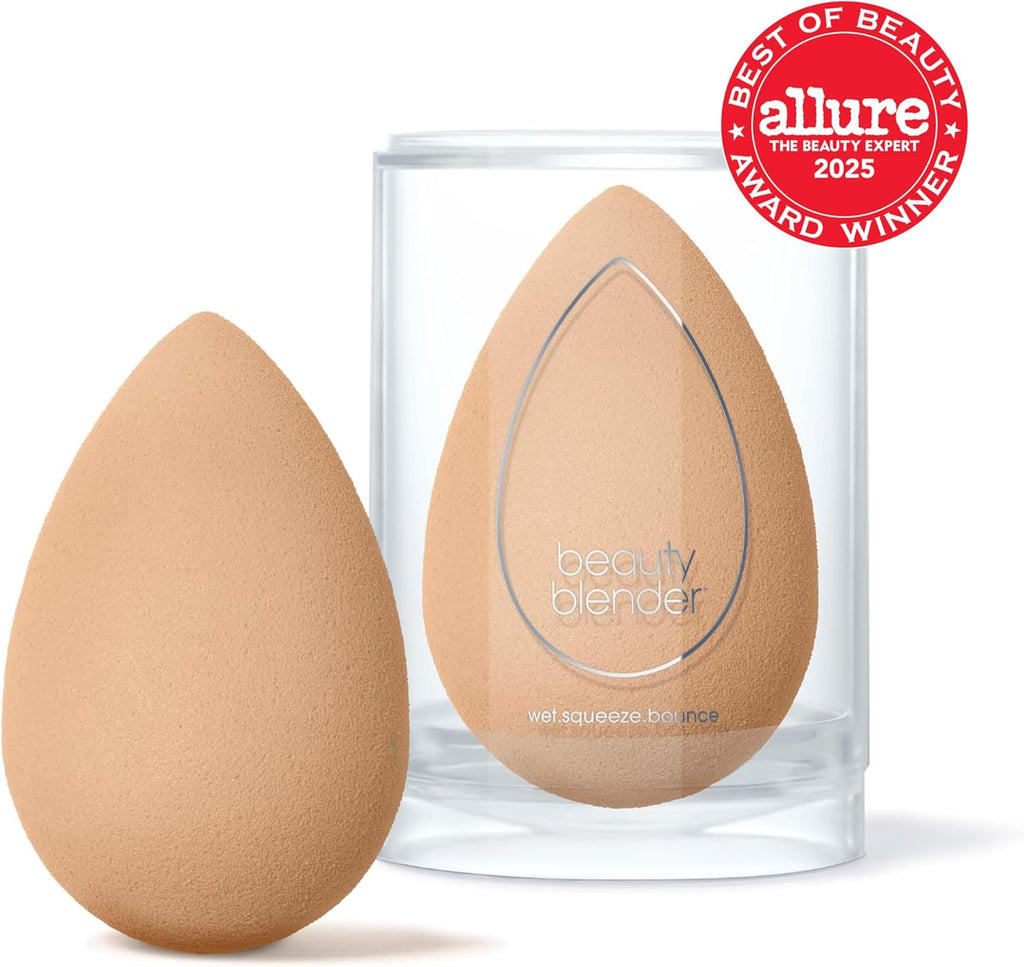 ® | Nude Beige Beauty Blender Makeup Sponge, Super-Soft Foam Easily Blends Foundations, Powders & Creams, Made in USA, Reusable, Washable, Streak Free Application, Vegan, Cruelty Free