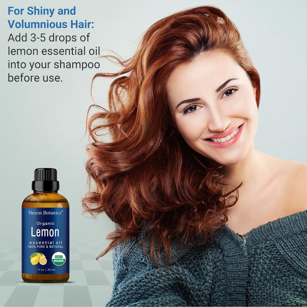 Organic Lemon Essential Oil 30 Ml - Pure Organic Lemon Oil - Natural Lemon Essential Oil Organic for Diffuser, Aromatherapy, Skin, Hair Care - Aceite De Limon - Citrus Essential Oils -