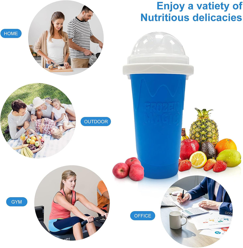 Slushie Cup - Portable Slushie Maker Cup for Smoothies & Shakes, Double Layer Quick Frozen Magic Cup, Personal Mini Slushy Cup Ice Cream Maker for Home, Family, DIY, Homemade, Travel