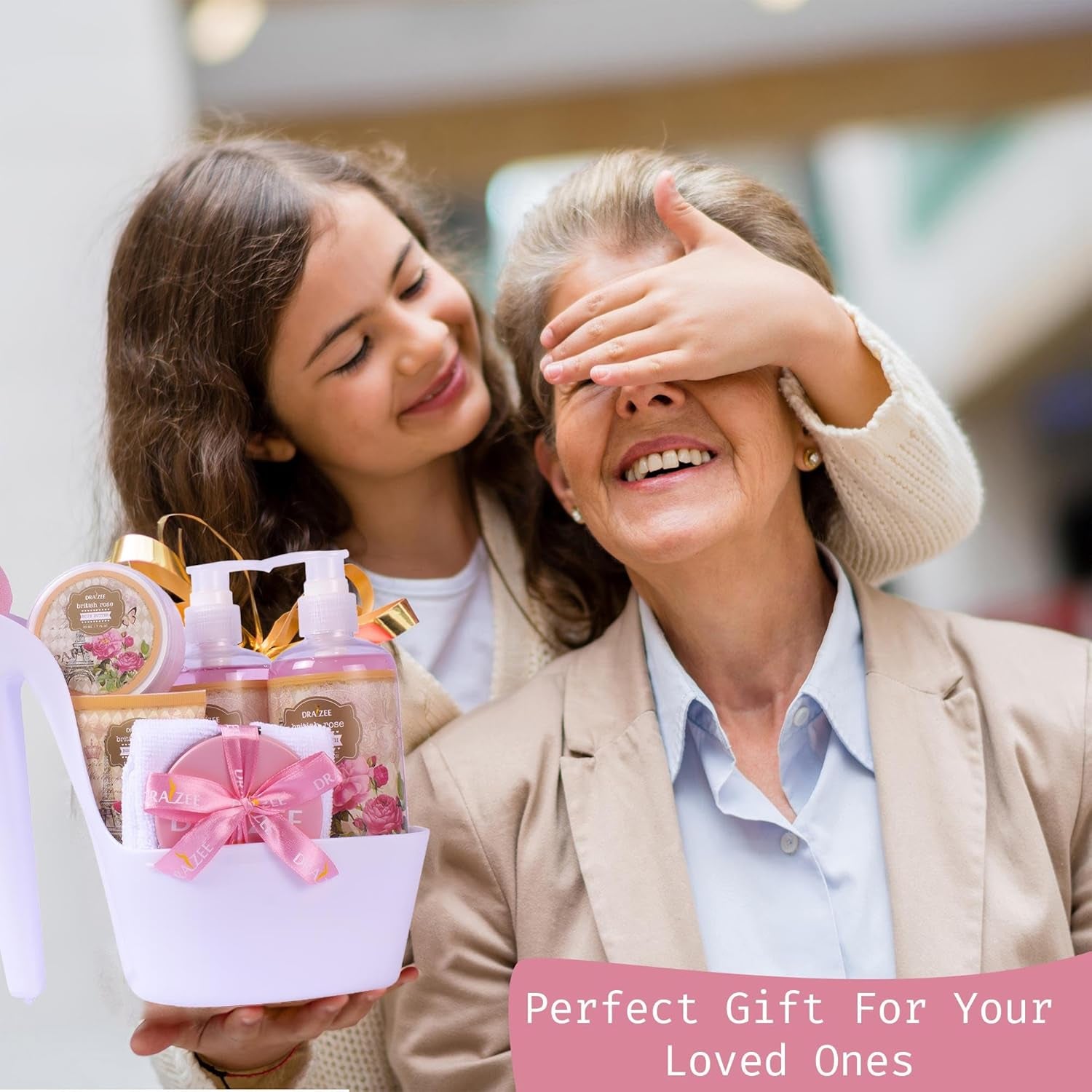 Luxury Spa Gifts for Women – 8 Pc Rose Scented Bath and Body Set with Bubble Bath, Lotion & More – Luxury Self Care Kit for Wife, Mom, Best Friend, Girlfriend, Anniversary Gift by