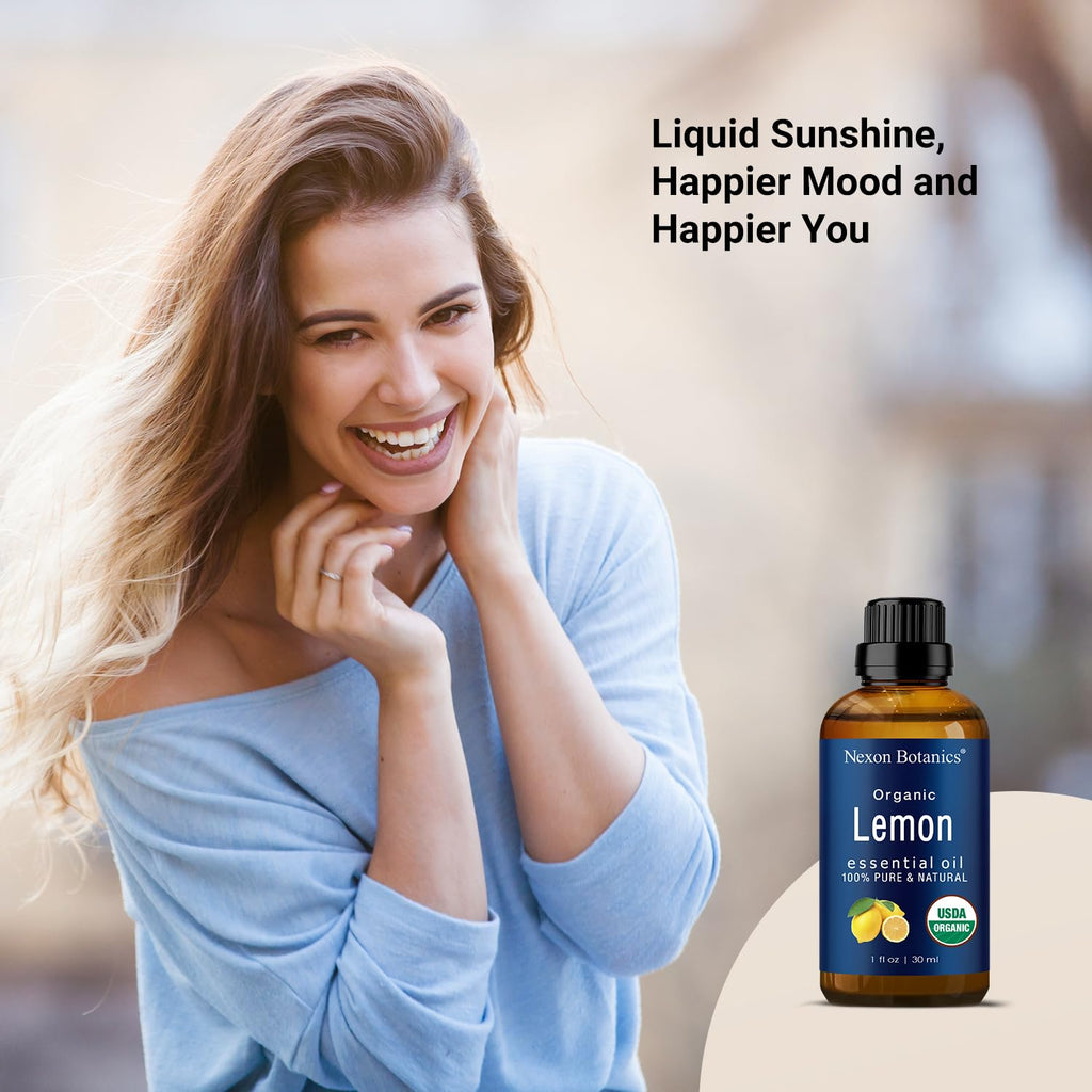 Organic Lemon Essential Oil 30 Ml - Pure Organic Lemon Oil - Natural Lemon Essential Oil Organic for Diffuser, Aromatherapy, Skin, Hair Care - Aceite De Limon - Citrus Essential Oils -
