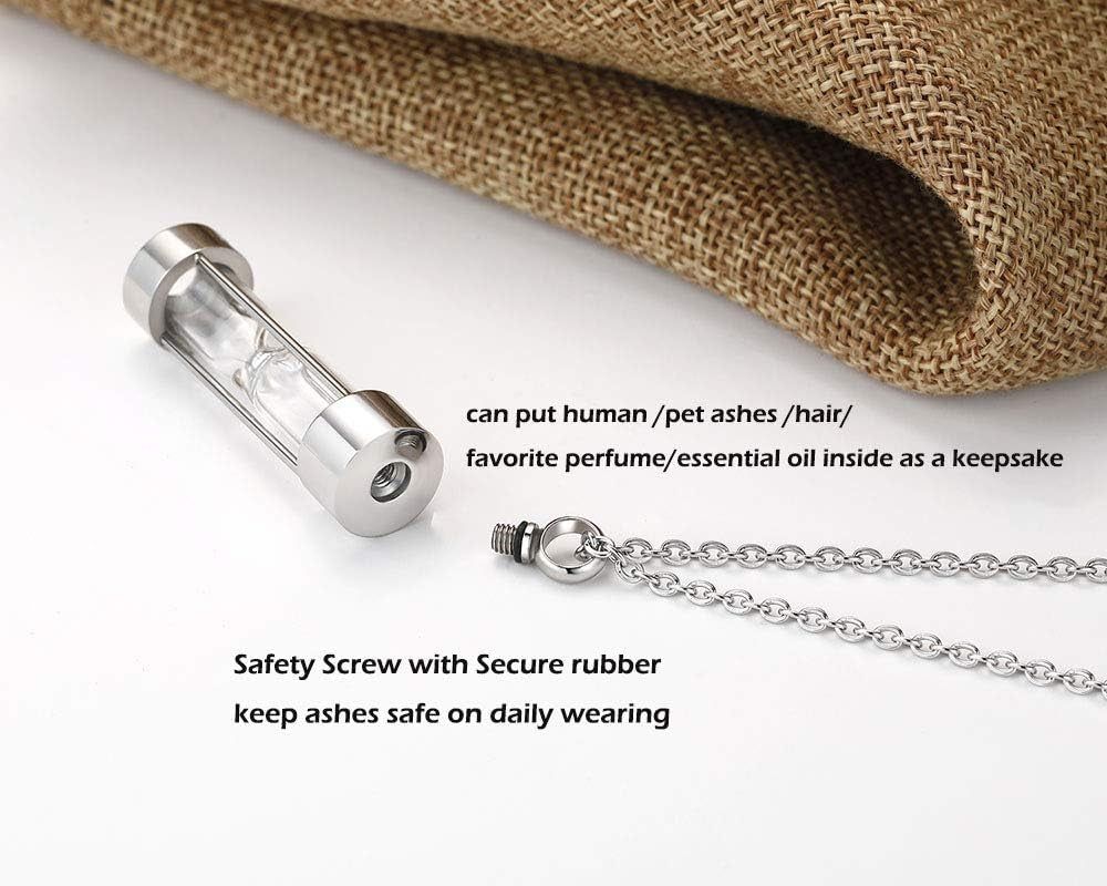 Minilist Bar Cremation Jewelry for Ashes Stainless Steel Urn Necklace for Human Ashes Silver/Rose Gold/Black