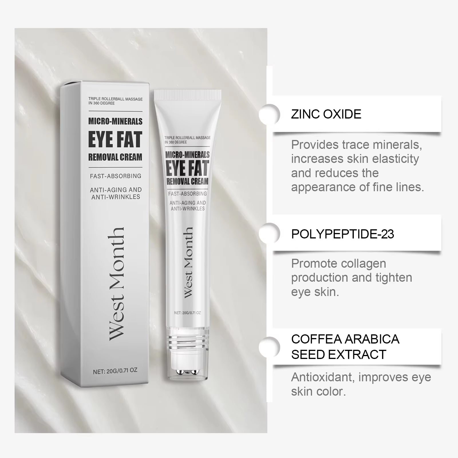 Firming Eye Cream Reduce Dark Circles Eye Bags Removal Lighten Fine Lines Improve Eye Puffiness Deeply Nourishing Lift Eye Cream