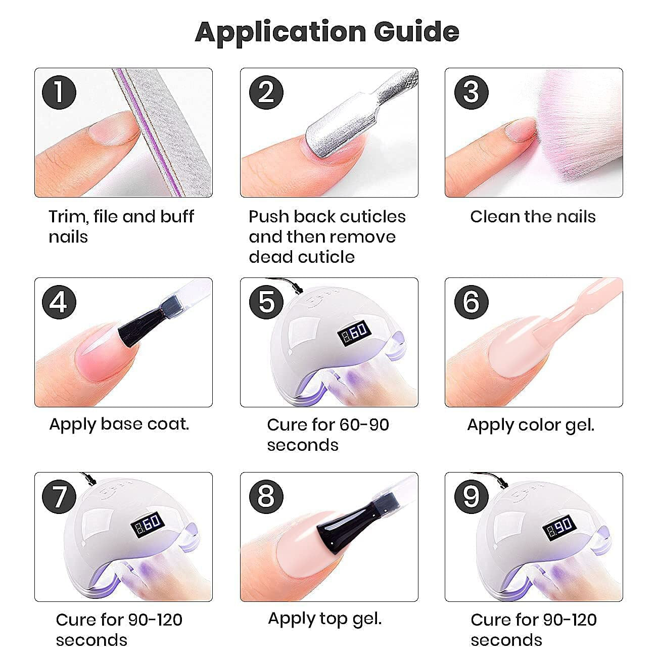 Matte Gel Top Coat and Base Coat Glossy Shine Top Coat Gel Nail Polish 7.5Ml 3PCS Set UV LED Curing Required Shiny Gel Polish Long Lasting Soak off Home DIY Salon Manicure