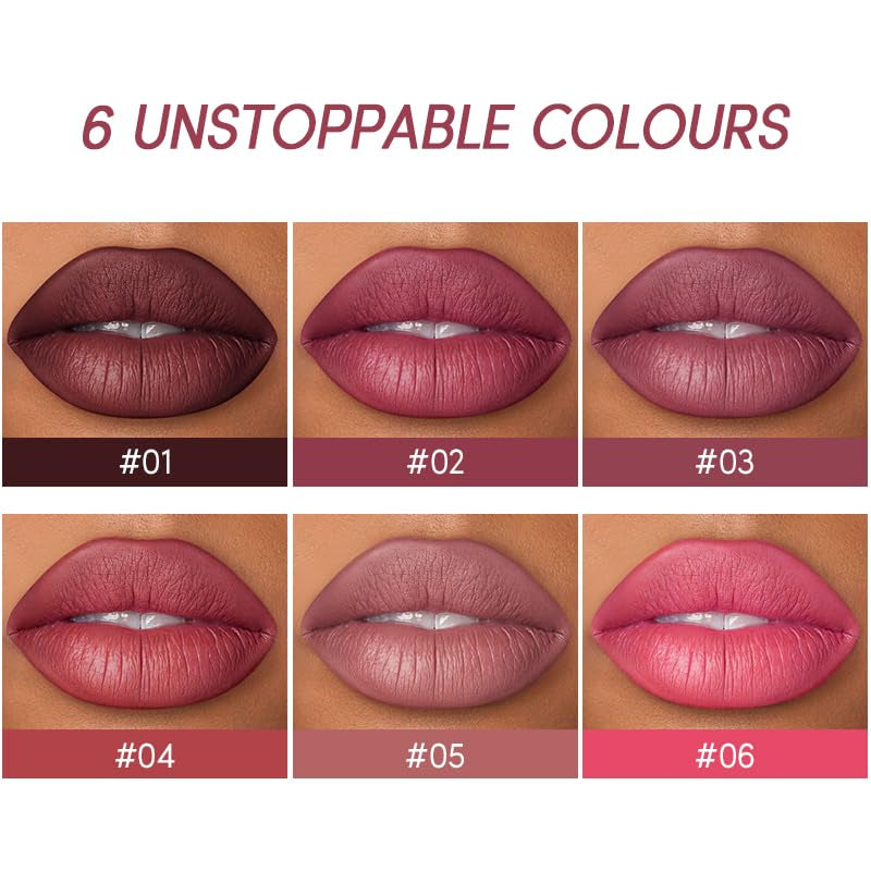 2 in 1 Waterproof Lipstick Combo Set - Long Lasting Matte Lipstick Pen with Lip Liner - Makeup Kit (G5, Pack of 1)