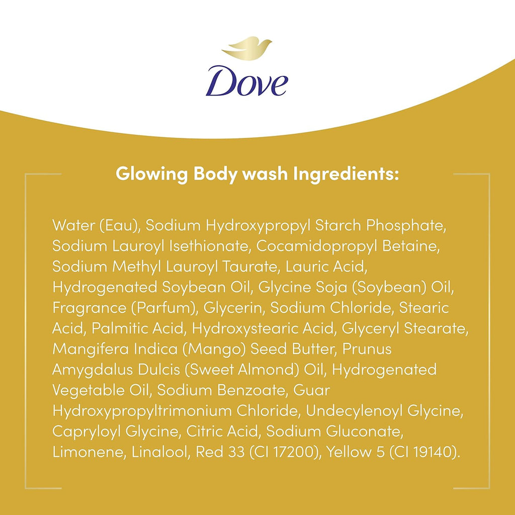 Glowing Body Wash for Revitalized, Refreshed Skin Mango Butter and Almond Butter Cleanser That Effectively Washes Away Bacteria While Nourishing Your Skin 22 Oz 4 Count