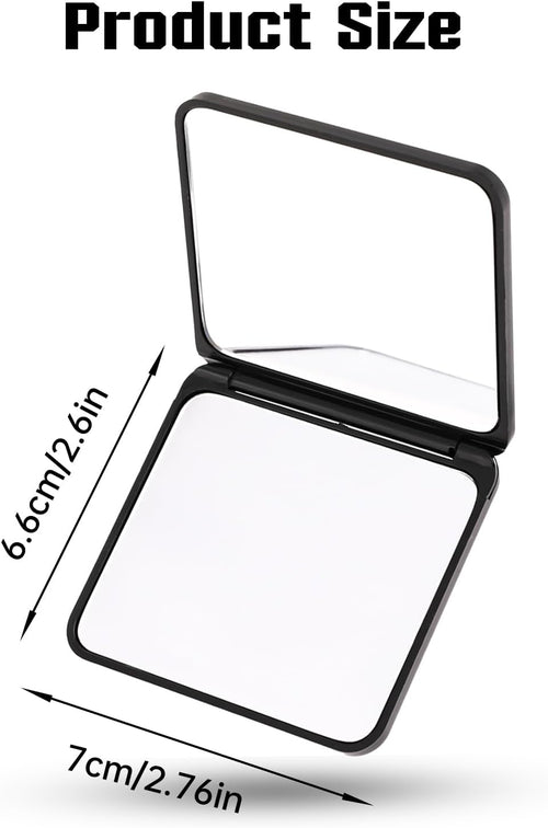 2 Pack Compact Vanity Mirror Portable Travel Mirror Cute Pocket Cosmetic Mirrors Double-Sided Frosted True View Mirror for Women Purses Handbag Wallet Office