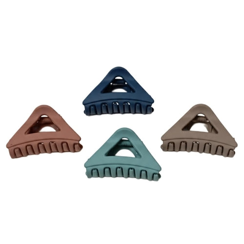 Matte Triangle Hair Claw Clips - Strong Hold (4 Assorted Colors, Set